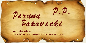 Peruna Popovicki vizit kartica